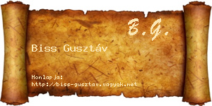 Biss Gusztáv névjegykártya